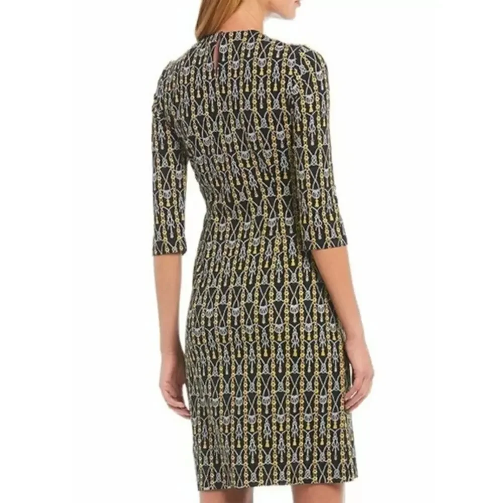 J. McLaughlin Catalyst Rope & Chain Link Signature Catalina Cloth Sheath Dress S